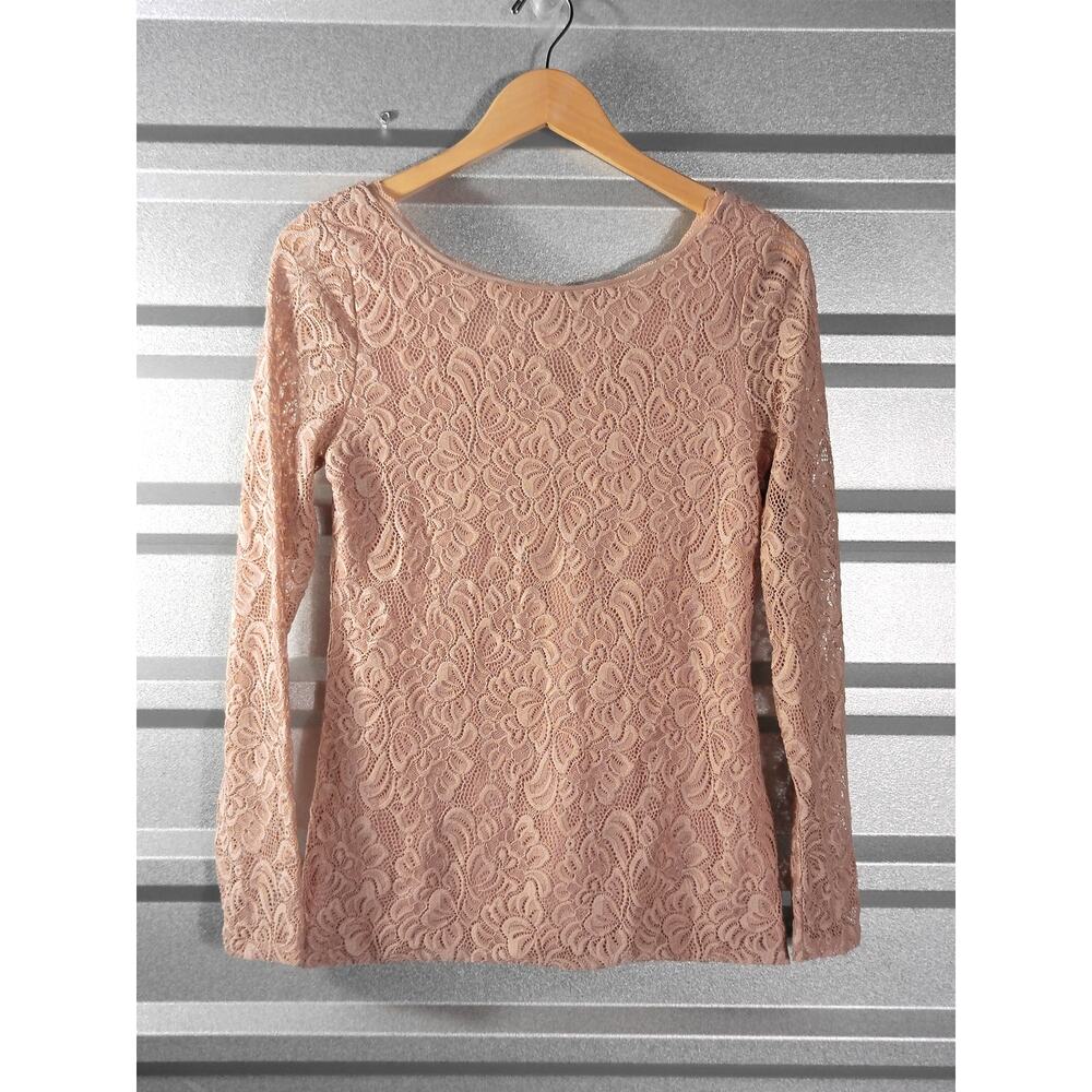 White House Black Market Lace Long sleeve Shirt Sz S